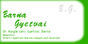 barna gyetvai business card